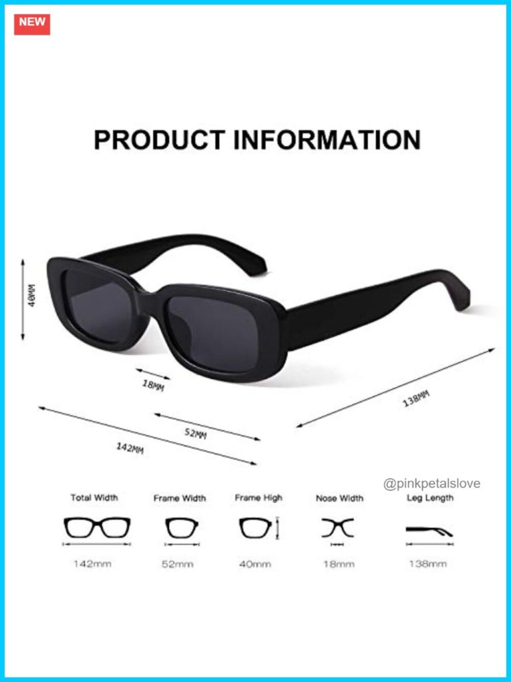 Vintage Rectangular Sunglasses UV400 Protection Retro Driving Glasses - Picture 4 of 7